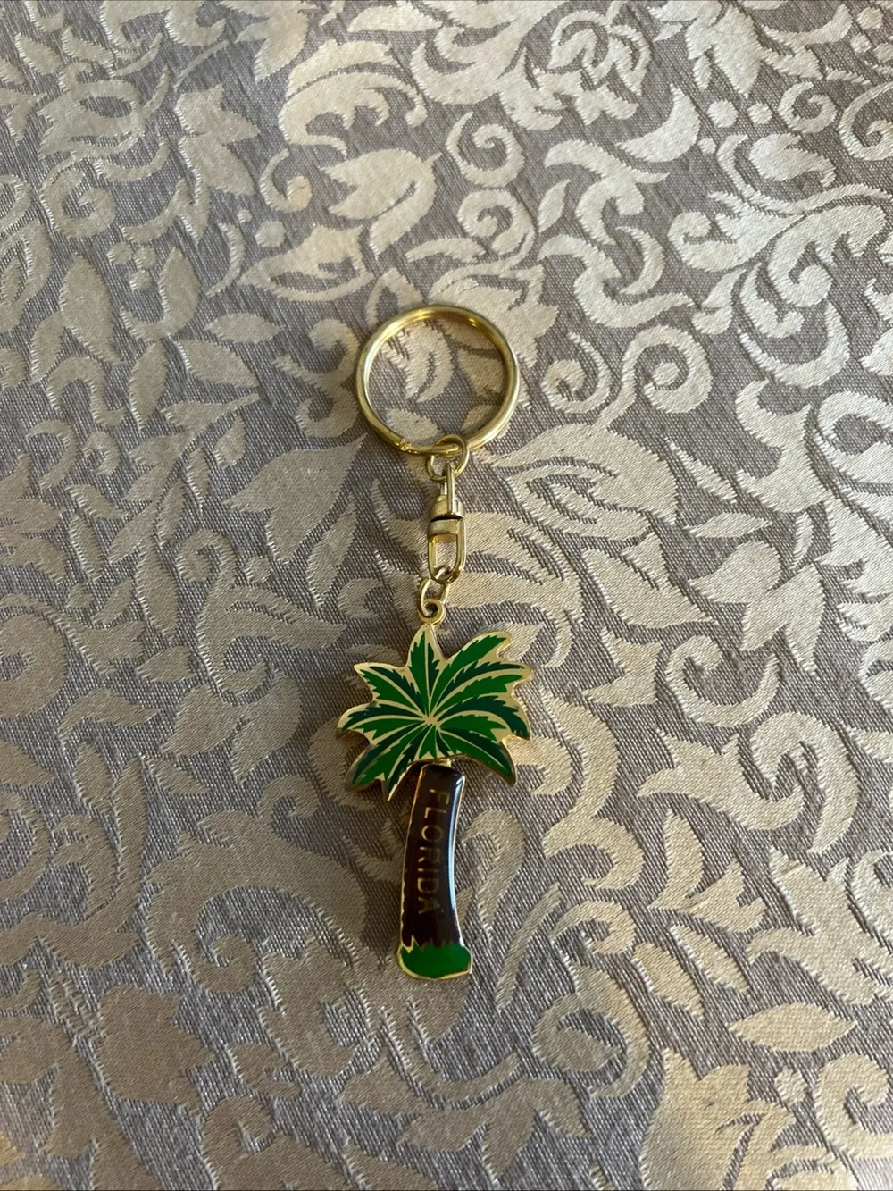 Vintage 1980s Souvenir Florida Palm Tree  Keychain  Travel